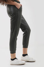 Load image into Gallery viewer, Leatherette Joggers Tie Waist
