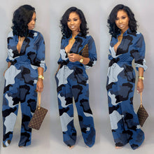 Load image into Gallery viewer, Camouflage Print Wide Leg Jumpsuit

