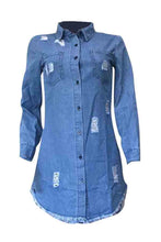 Load image into Gallery viewer, Ripped Denim Dress
