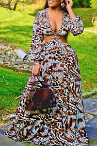 Bohemian Leopard Print Dress