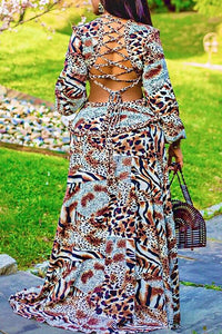Bohemian Leopard Print Dress
