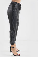 Load image into Gallery viewer, Leatherette Joggers Tie Waist
