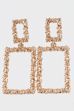 Load image into Gallery viewer, Open Cut Square Ring Drop Earrings
