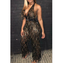 Load image into Gallery viewer, See-through Black Lace One-piece Jumpsuit
