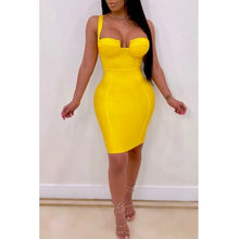 Load image into Gallery viewer, Yellow Bandage Dress (With Elastic)
