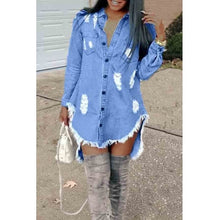 Load image into Gallery viewer, Ripped Denim Dress
